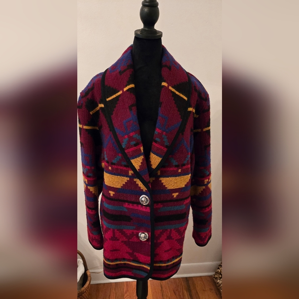 Vintage La Vogue Wool Aztec Western Coat Womens Sz M
